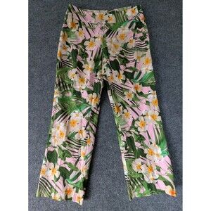 Vintage Sylvia Heisel Women's Dress Pants Hawaiian Floral Sz 8